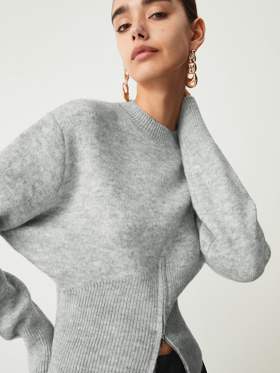 Monteclo - Emilia Half Zip Fuzzy Sweater