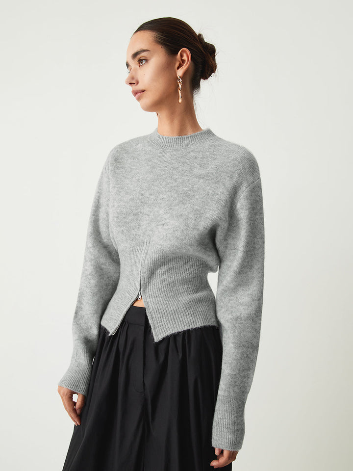 Monteclo - Emilia Half Zip Fuzzy Sweater