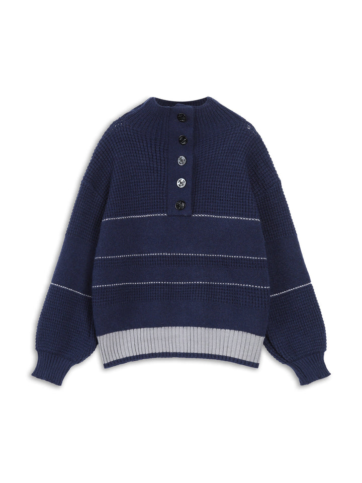 Monteclo - Ashley Open Collar Button Up Sweater