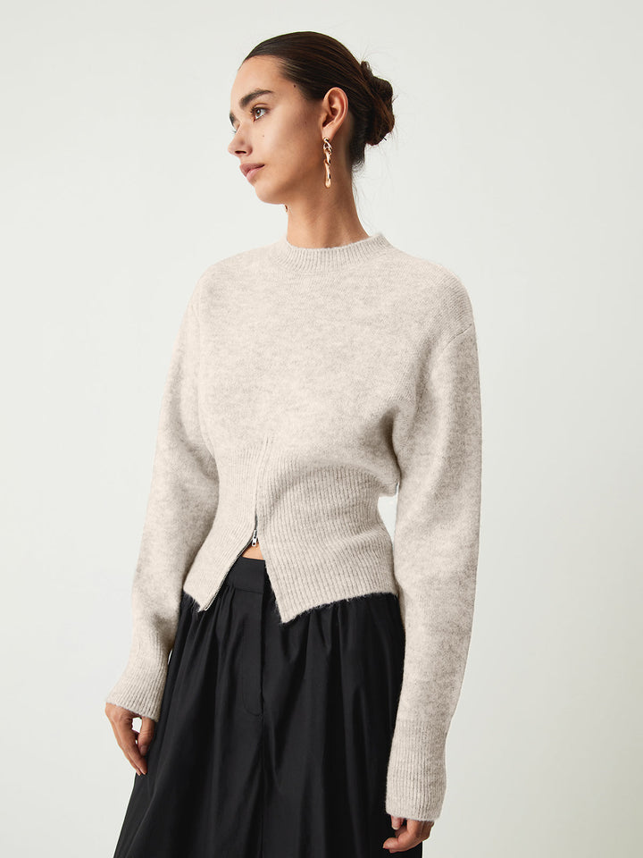 Monteclo - Emilia Half Zip Fuzzy Sweater