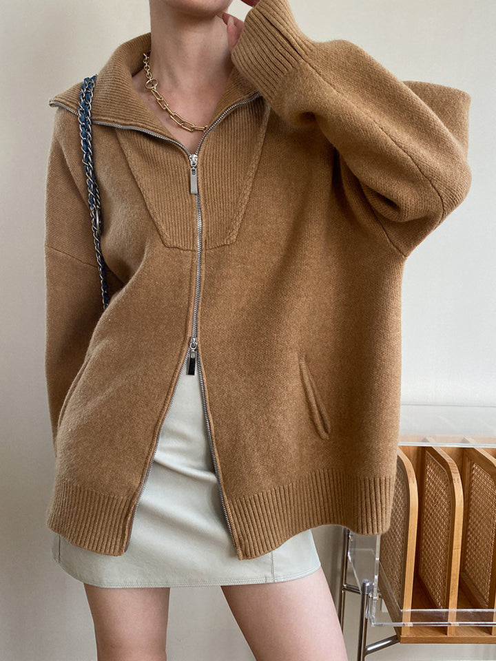 Monteclo - Alani Oversized Open Collar Cardigan