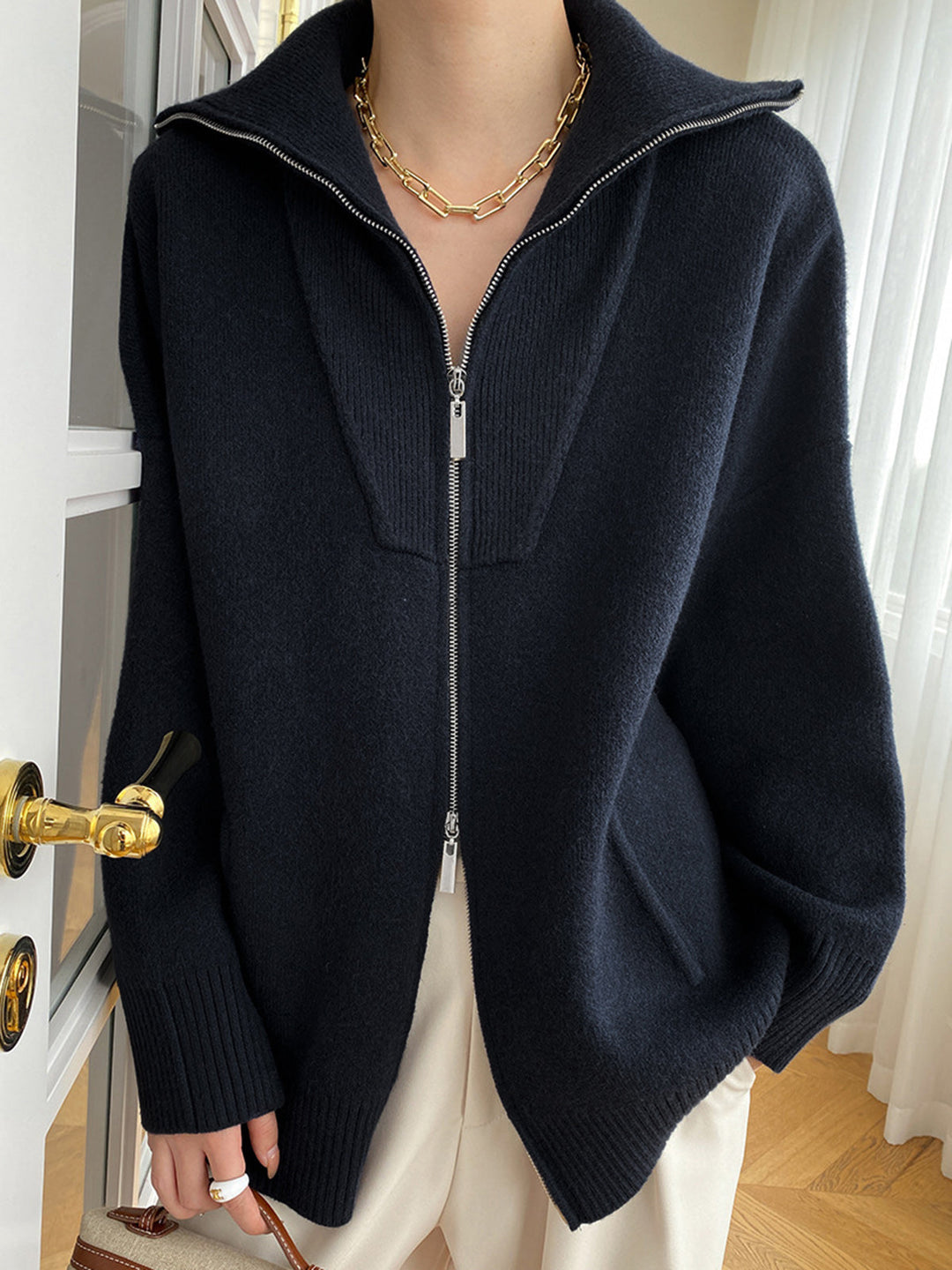 Monteclo - Alani Oversized Open Collar Cardigan