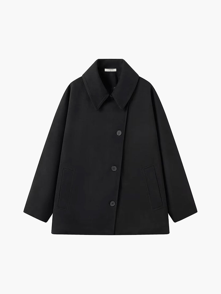 Monteclo - Mira Solid Oversized Pocket Button Coat