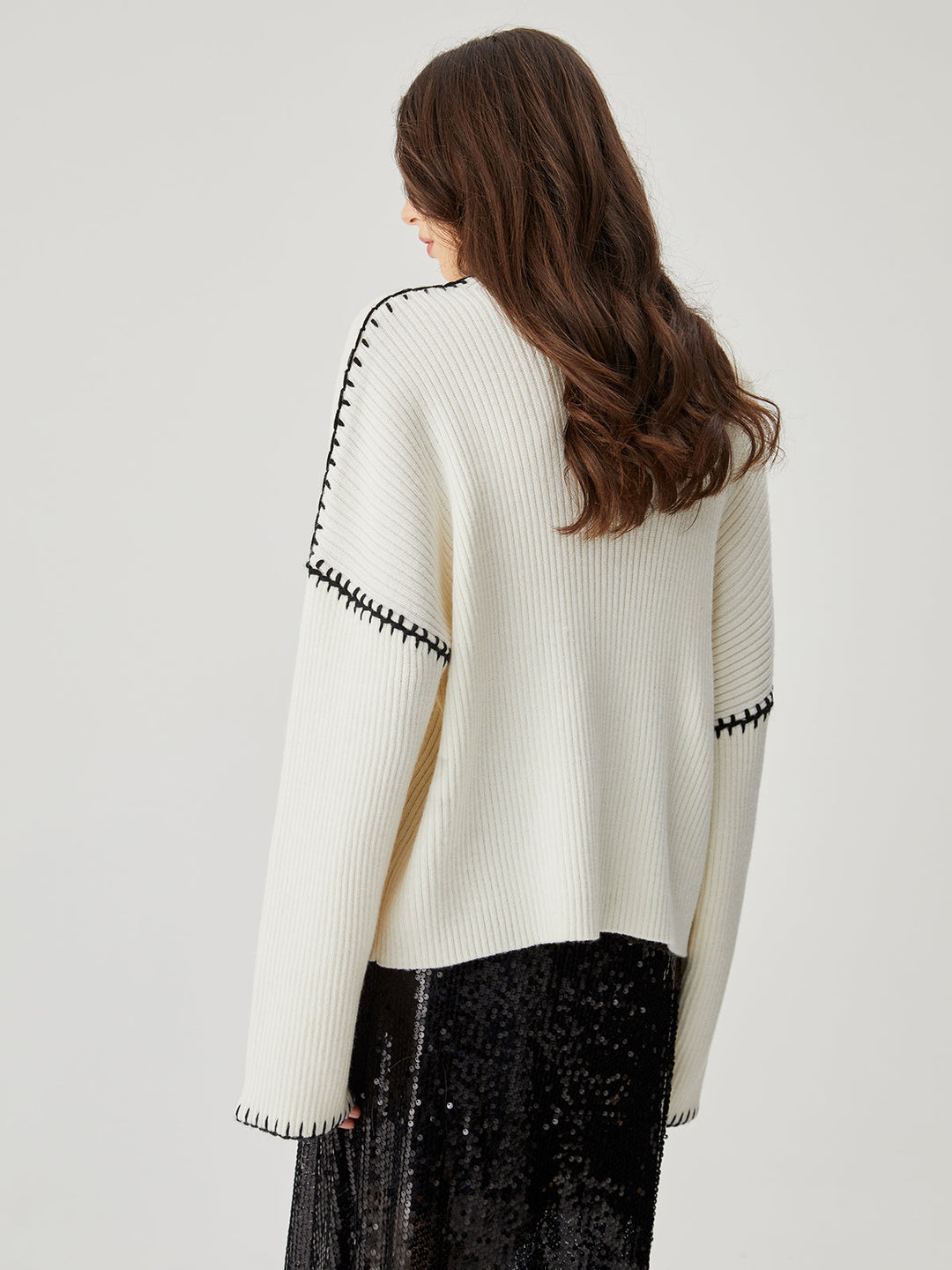 Monteclo - Azalea Contrast Trim Sweater