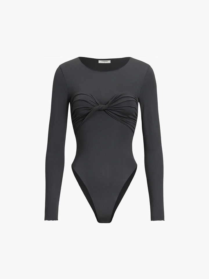 Monteclo - Alexis Twisted Long Sleeve Crew Neck Bodysuit