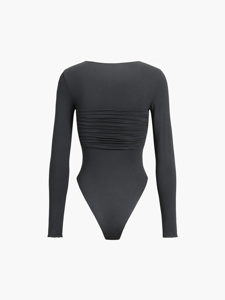 Monteclo - Alexis Twisted Long Sleeve Crew Neck Bodysuit