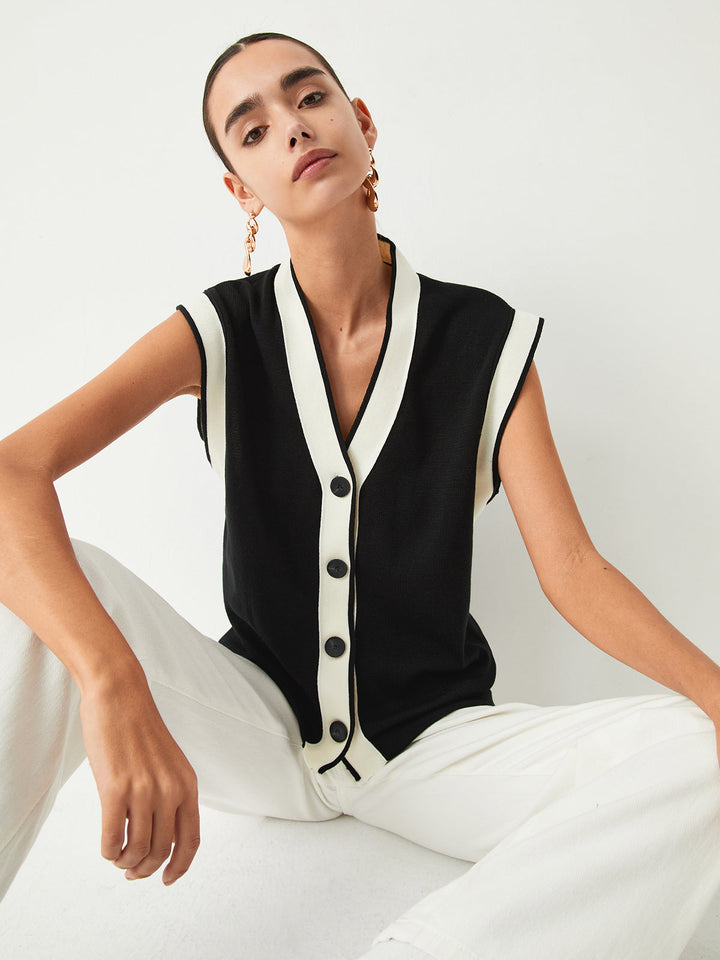 Monteclo - Rhoda Trim Sweater Vest