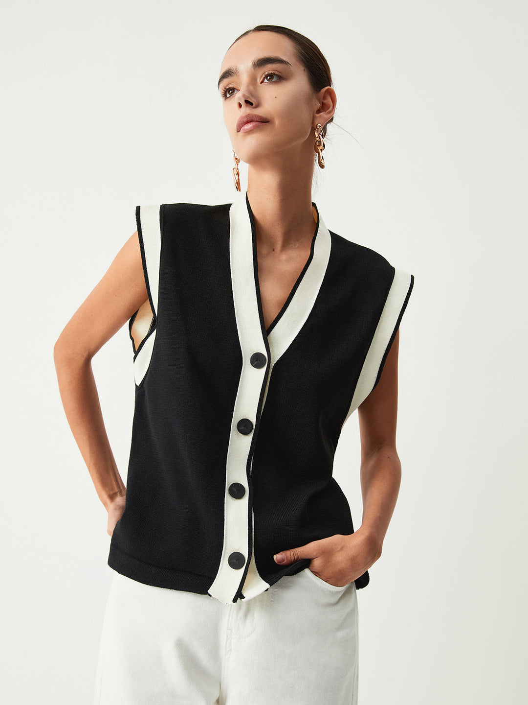 Monteclo - Rhoda Trim Sweater Vest