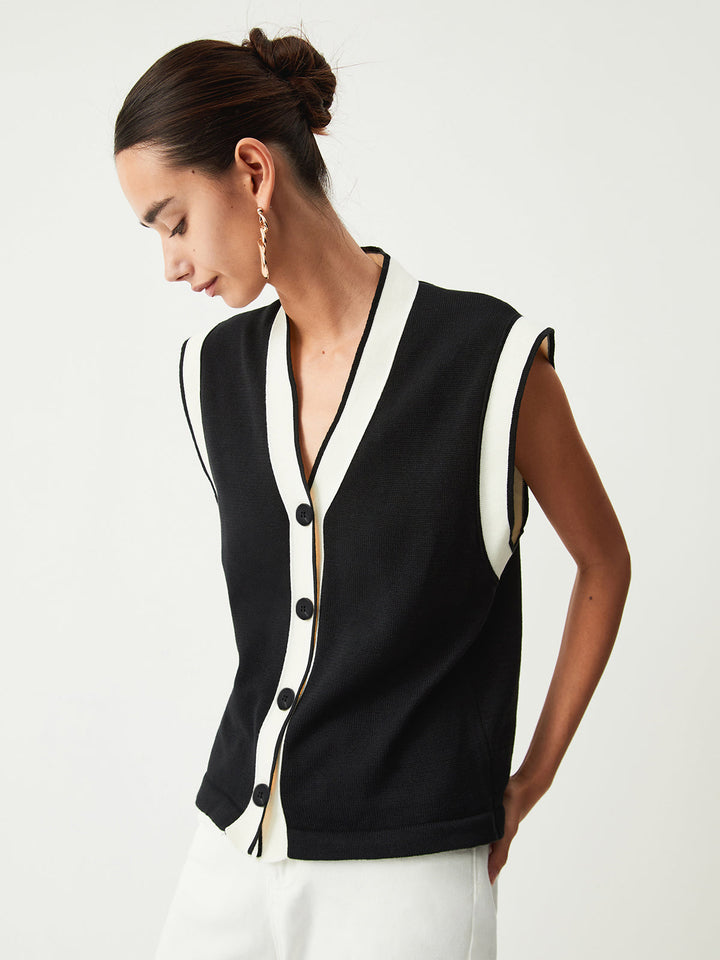 Monteclo - Rhoda Trim Sweater Vest