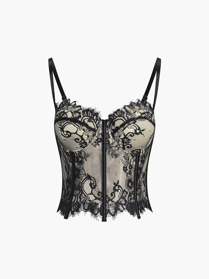 Monteclo - Hazel Floral Semi-sheer Corset