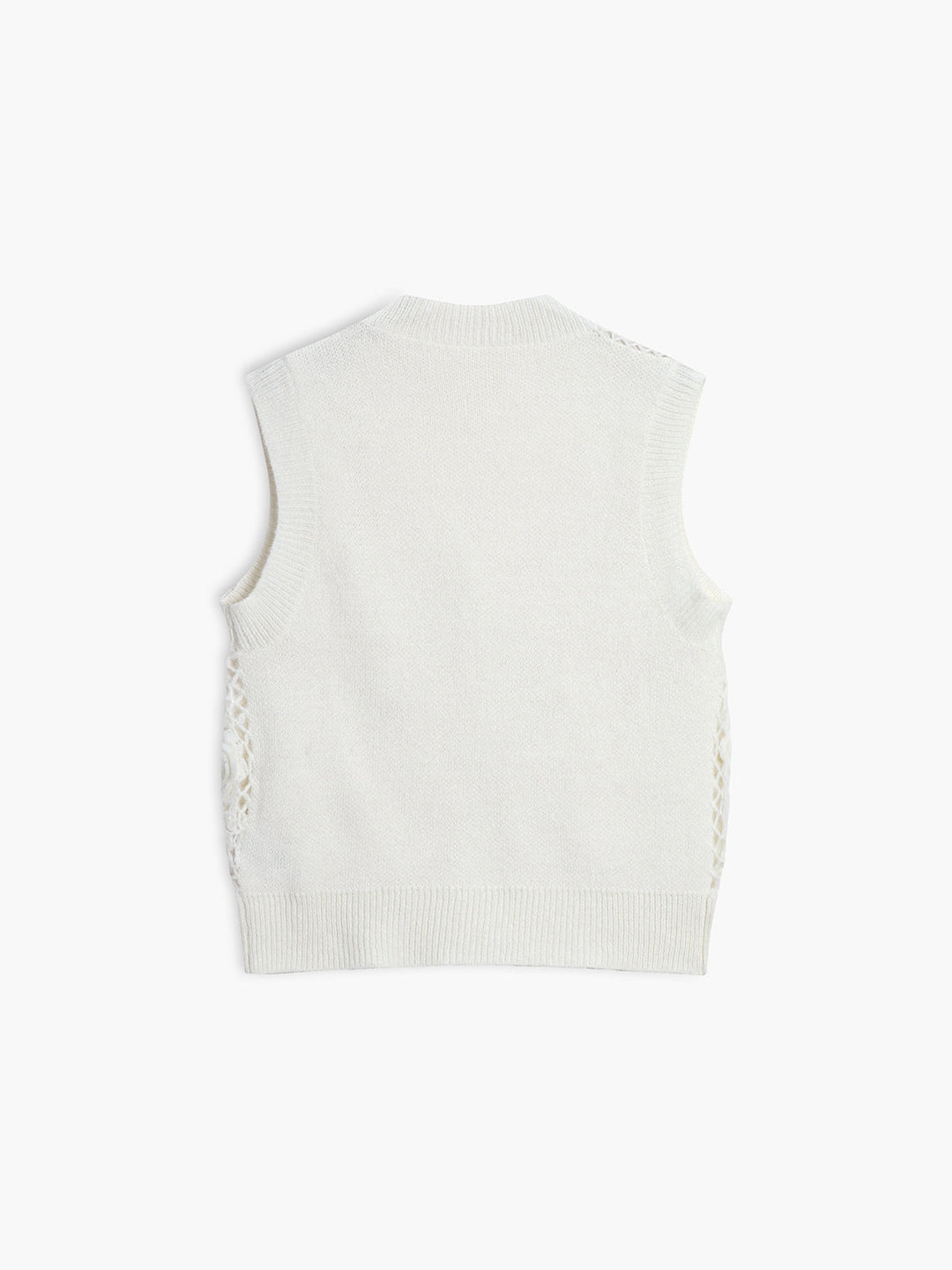 Monteclo - Astrid Wool Blend Crochet Knit Vest