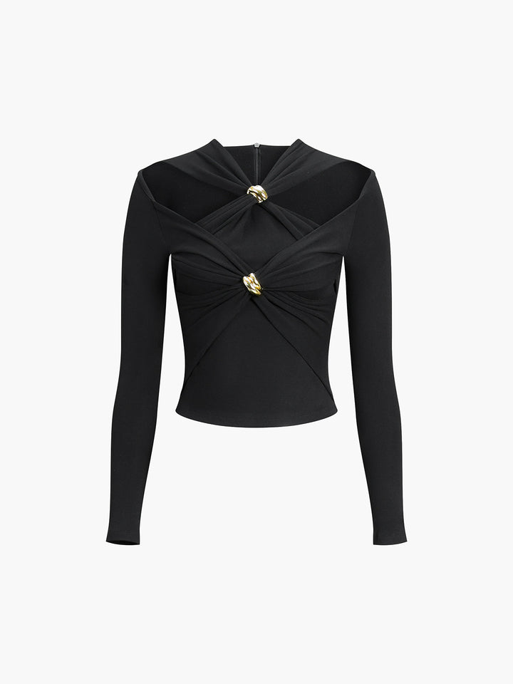 Monteclo - Priscilla Metal Decoration Criss Cross Top