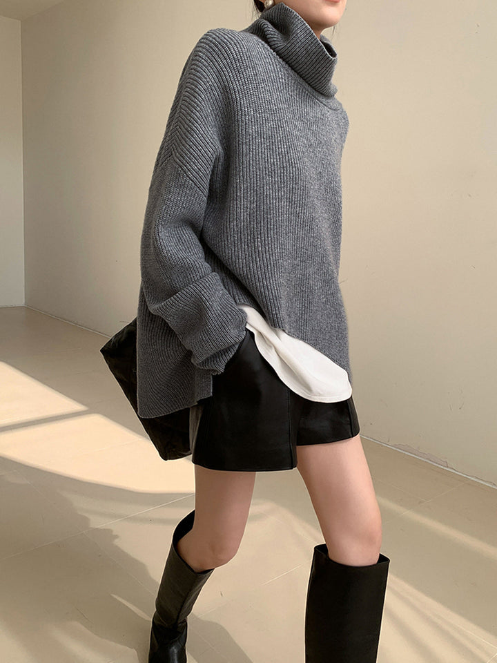 Monteclo - Scarlet Turtleneck Oversized Sweater