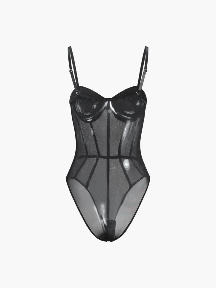 Monteclo - Leila Sheer Bustier Corset Bodysuit