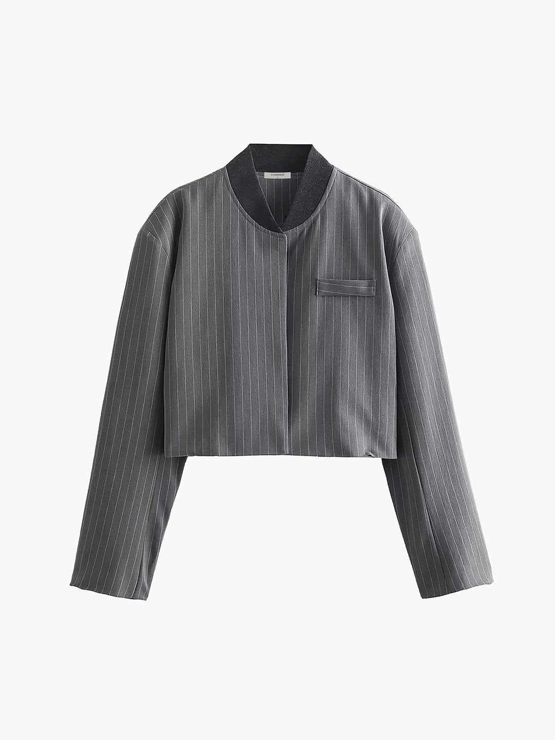 Monteclo - Chelsea Tailored Pinstripe Patchwork Collar Jacket