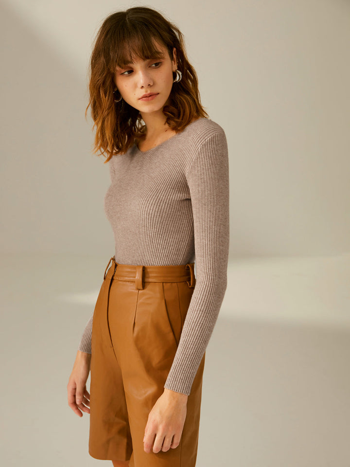 Monteclo - Kathryn Ribbed Pullover Sweater