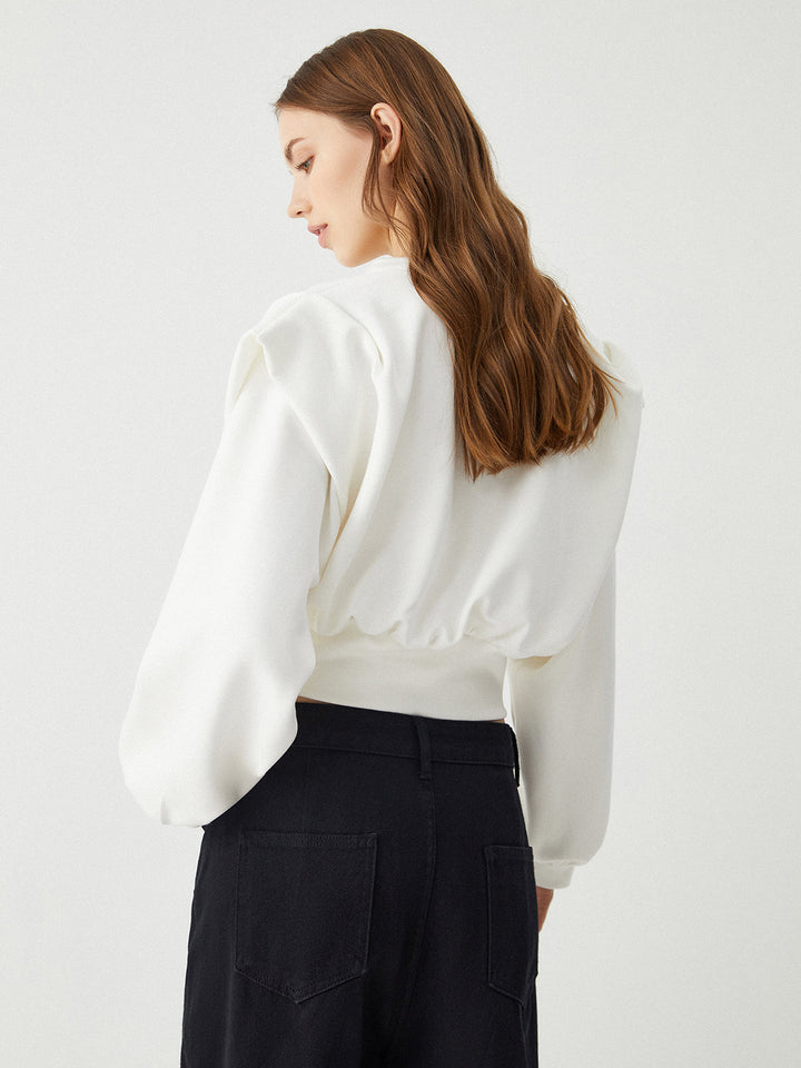 Monteclo - Jasmine Oversized Solid Long Sleeve Blouse