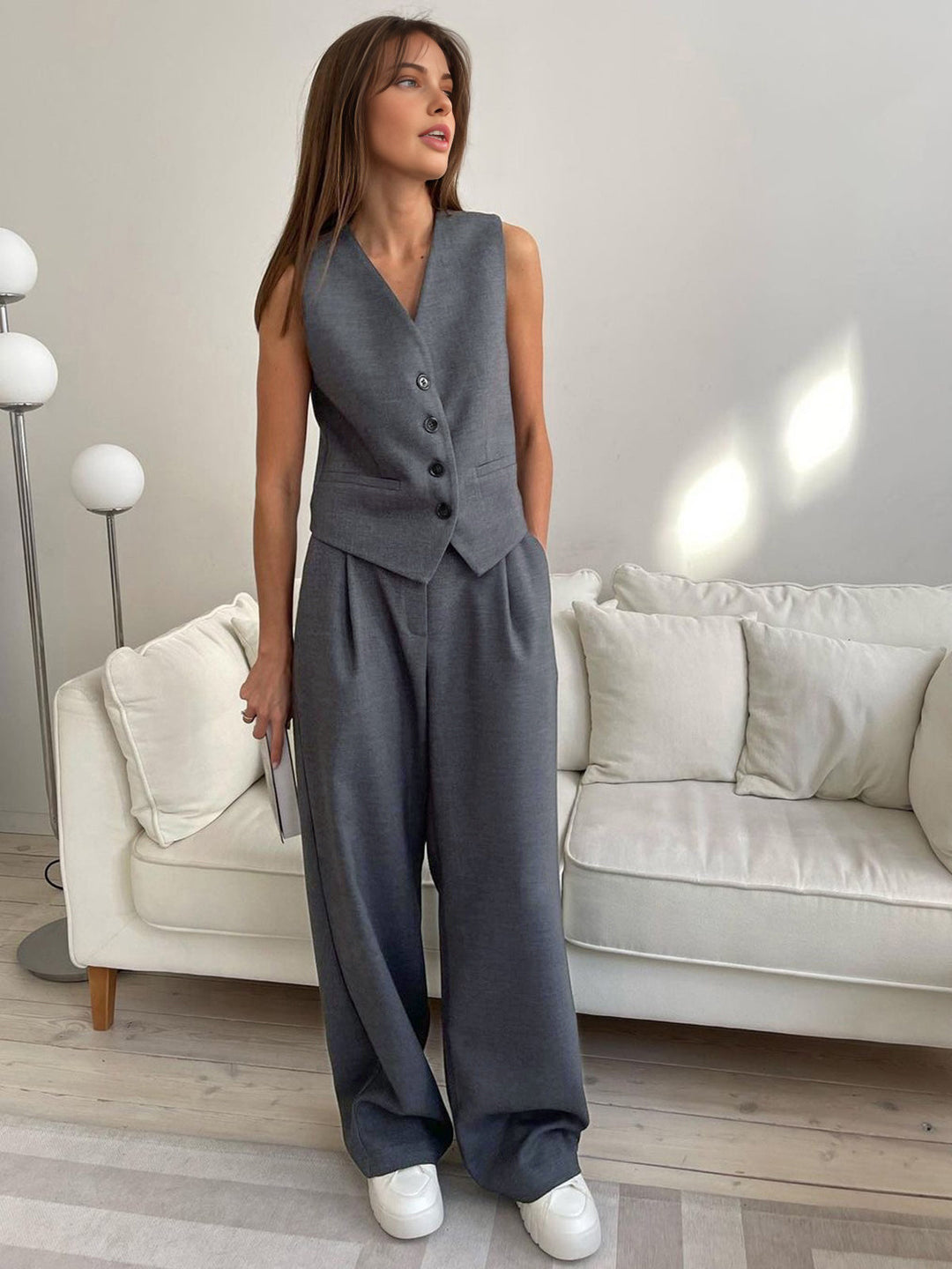 Monteclo - Alondra Solid Structured Suit Vest