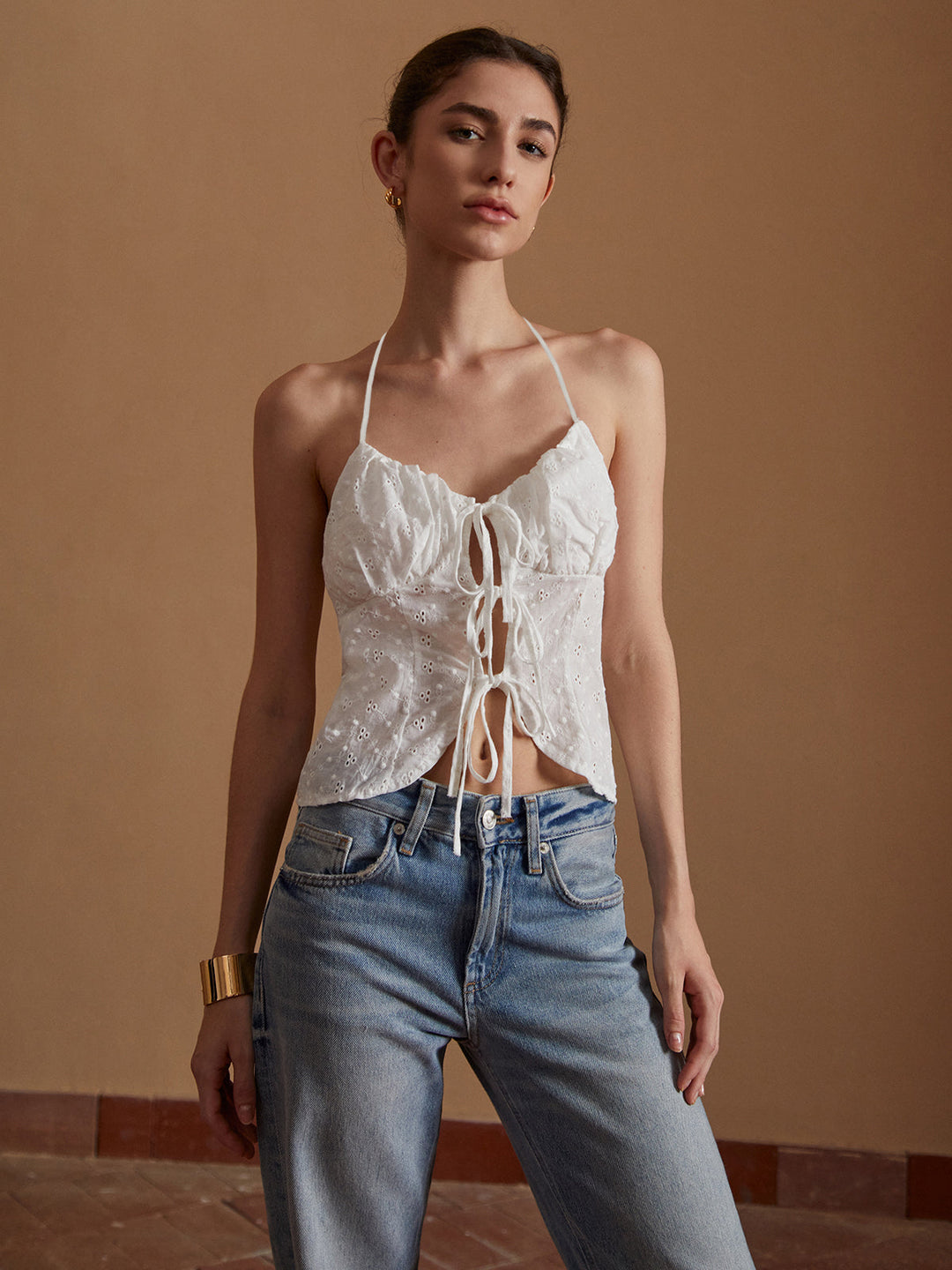 Monteclo - Zanii Halter Knotted Top