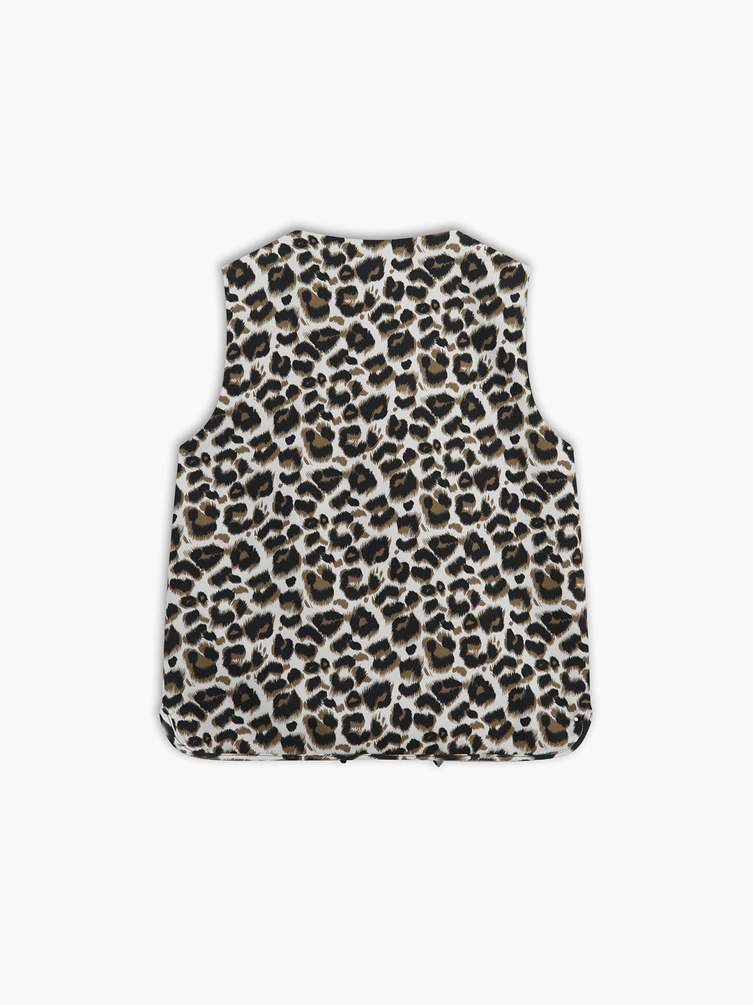 Monteclo - Serenity Leopard Print Bow V-neck Vest