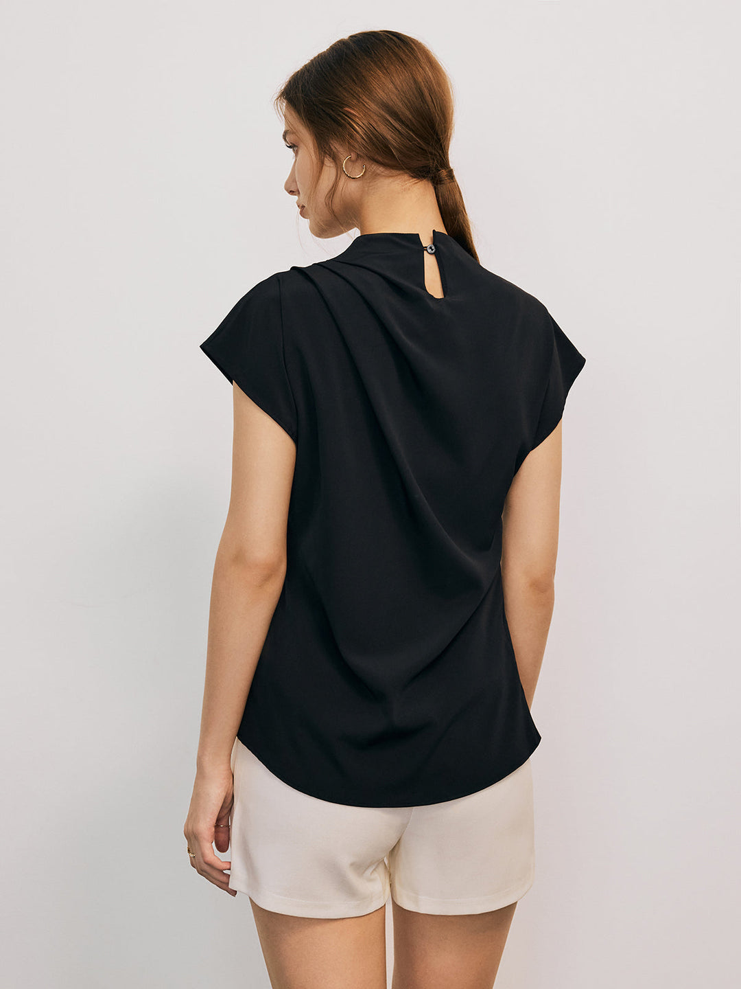 Monteclo - Holly Solid Cap Sleeve Blouse