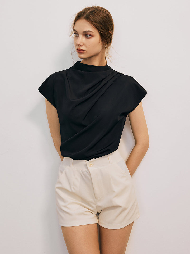 Monteclo - Holly Solid Cap Sleeve Blouse