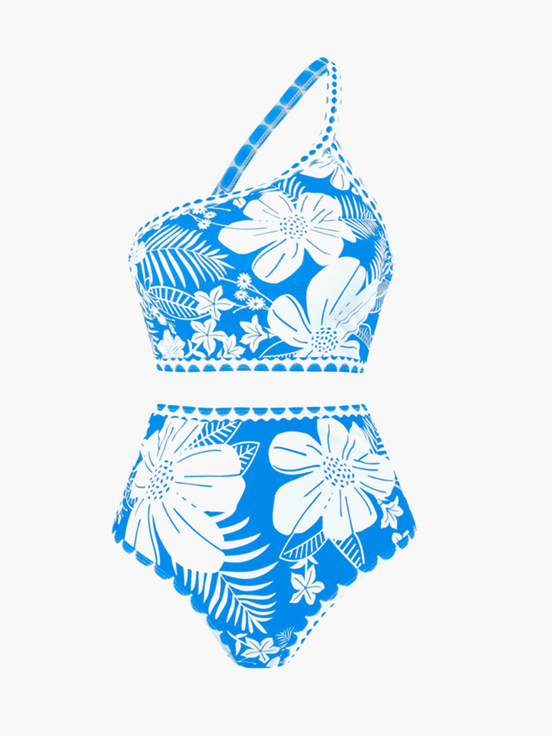 Monteclo - One Shoulder Floral Bikini Set