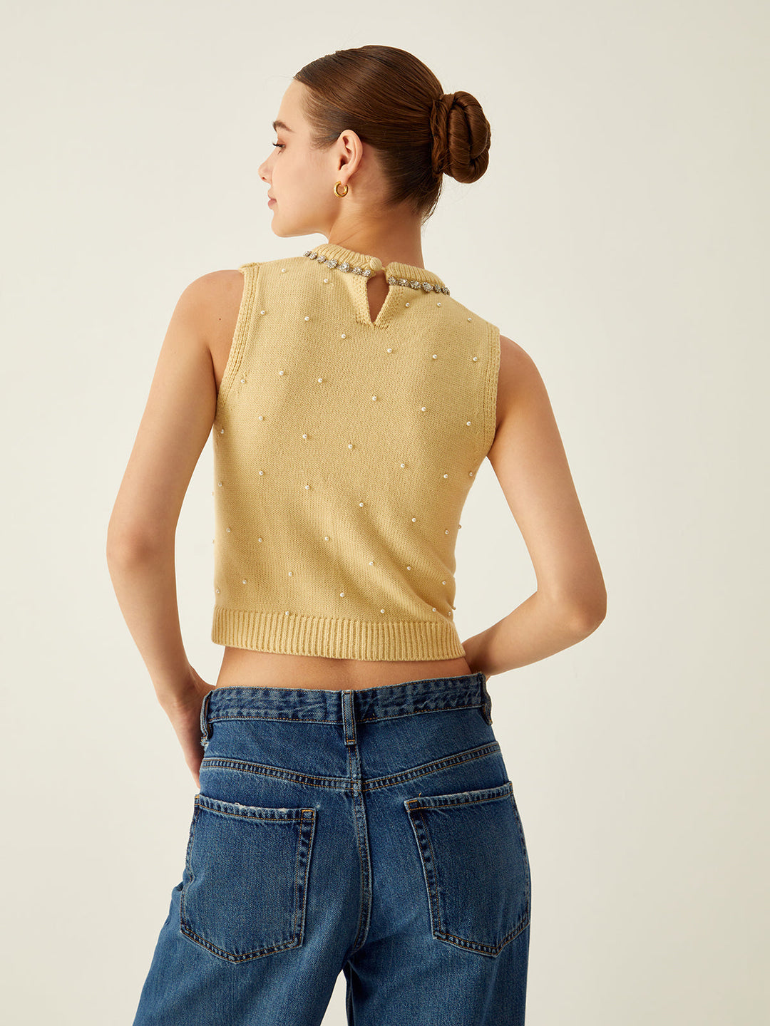 Monteclo - Jewel & Pearl Knit Top