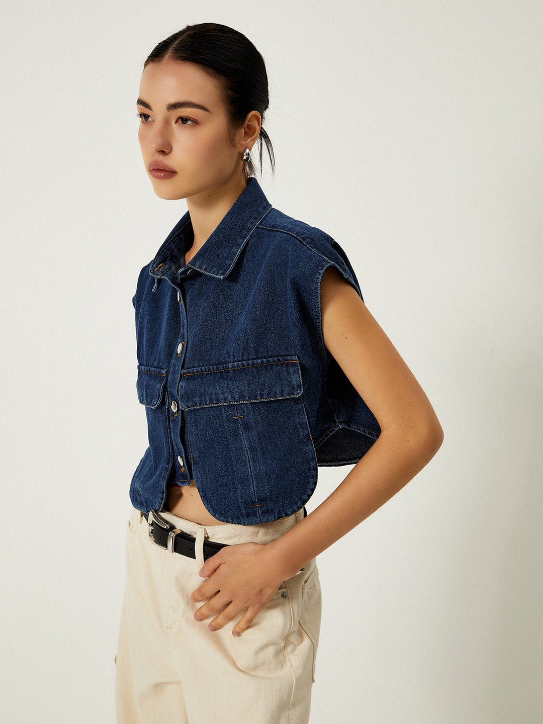 Denim - Monteclo Ivy Turn Down Collar Vest