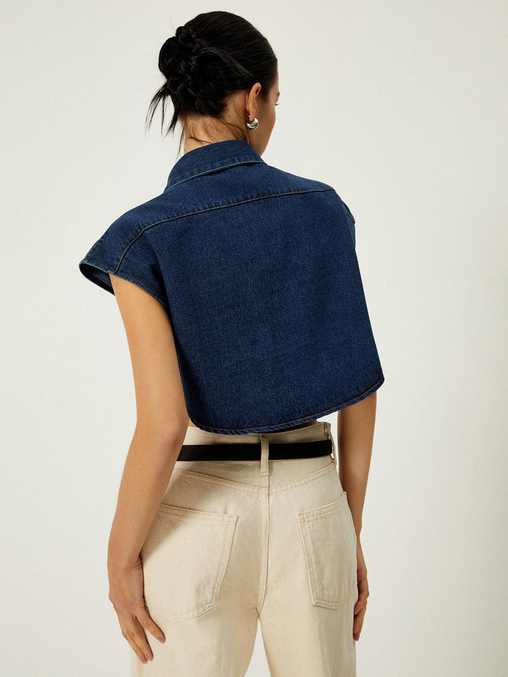 Denim - Monteclo Ivy Turn Down Collar Vest