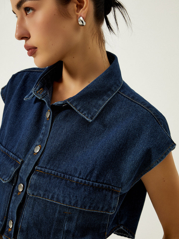 Denim - Monteclo Ivy Turn Down Collar Vest