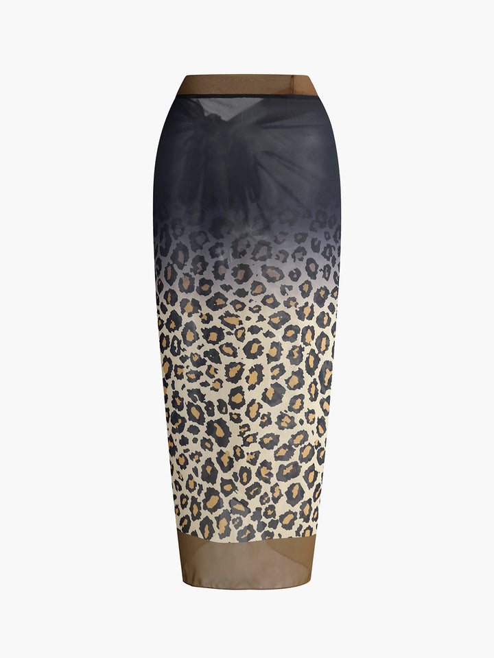 Monteclo - Liliana Leopard Print Knotted Cover Up