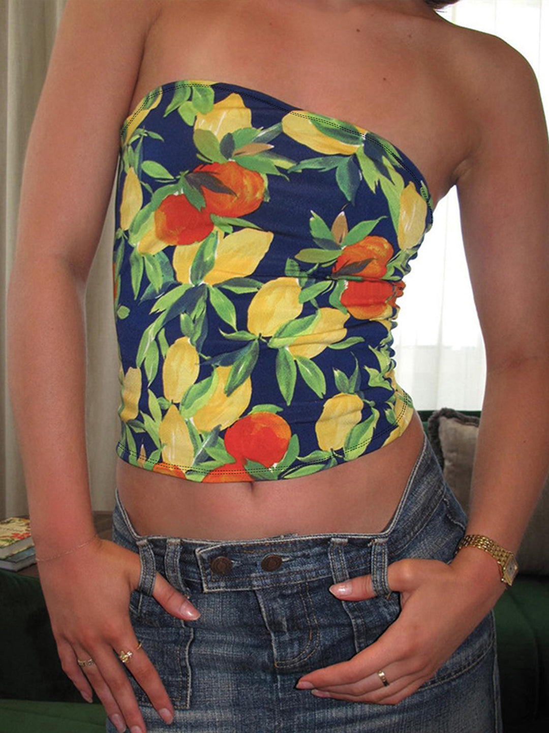 Monteclo - Grace Floral Print Tube Top