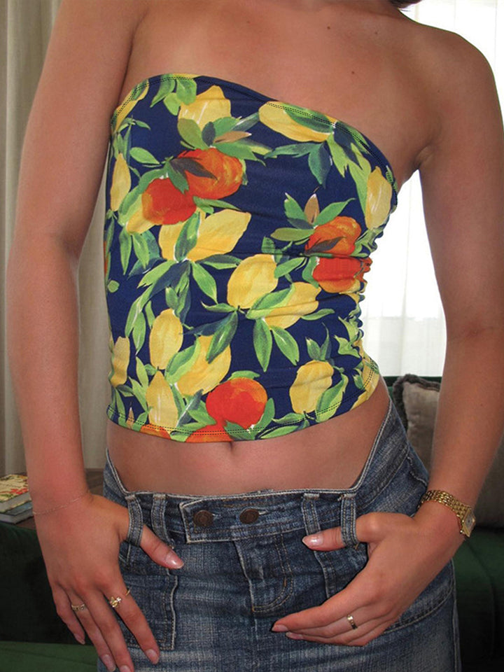 Monteclo - Grace Floral Print Tube Top