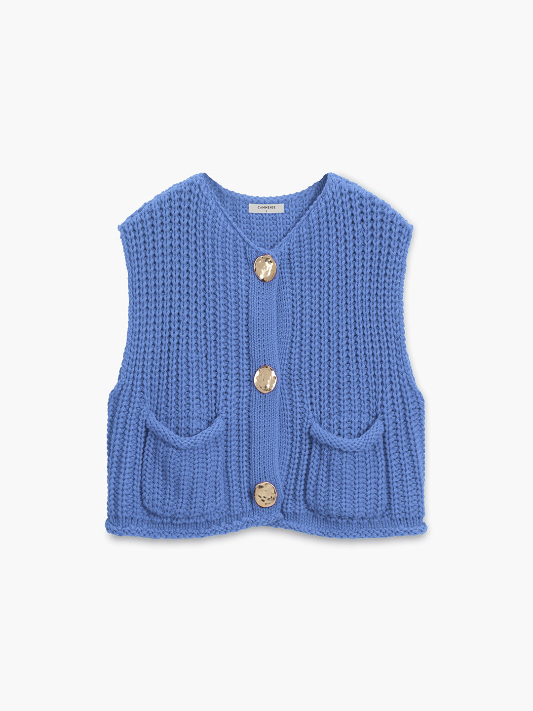 Monteclo - Antonella Crochet Button-Front Sweater Vest