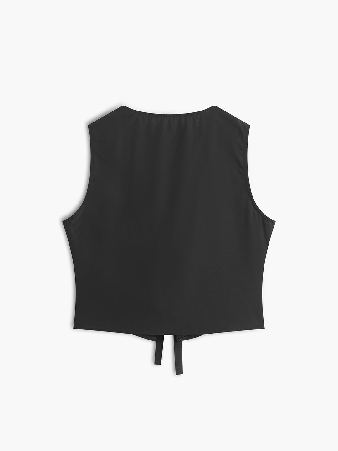 Monteclo - Jazlyn Solid V-Neck Tie Front Vest