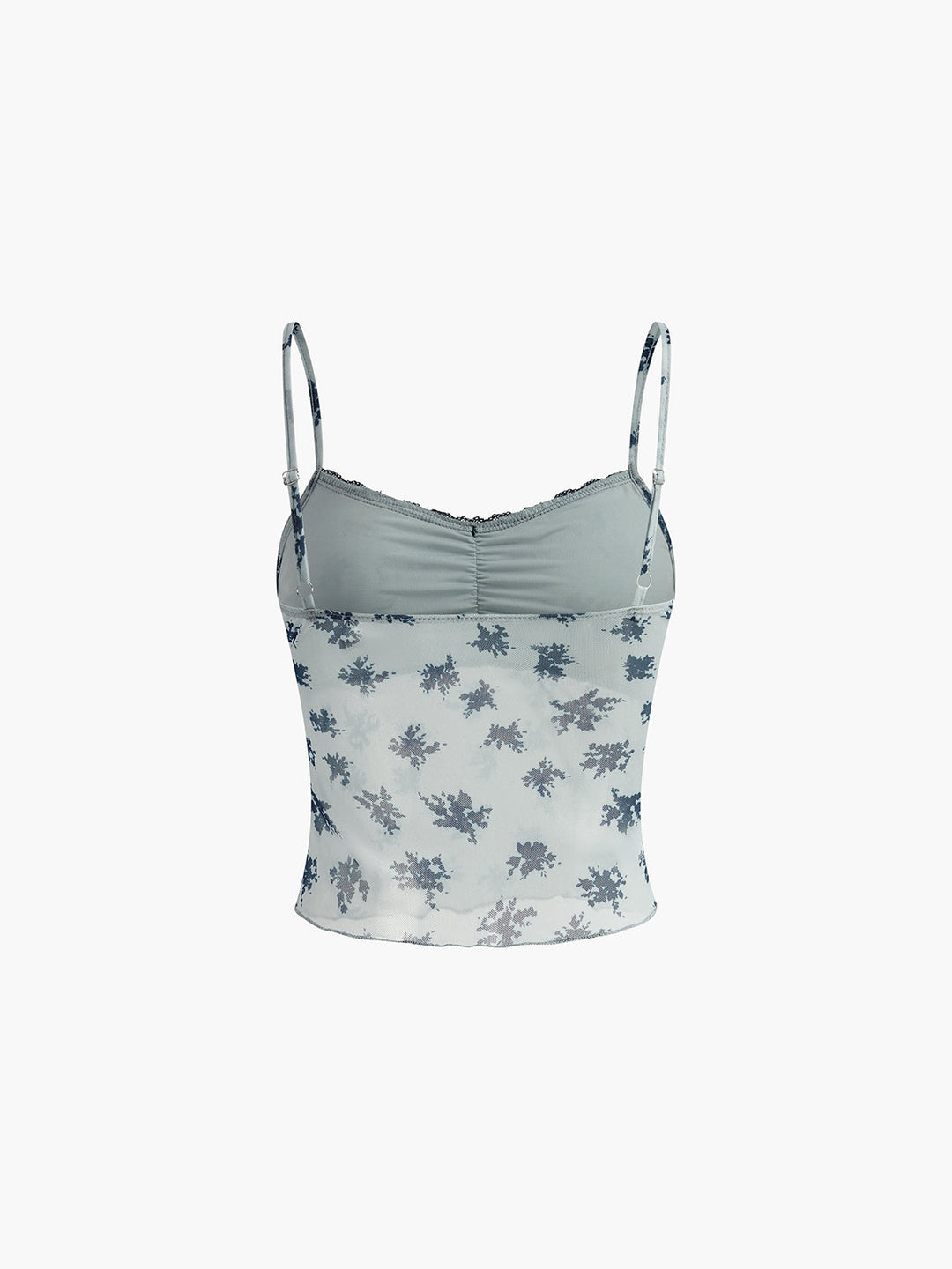 Monteclo - Lily Floral Lettuce Trim Crop Top