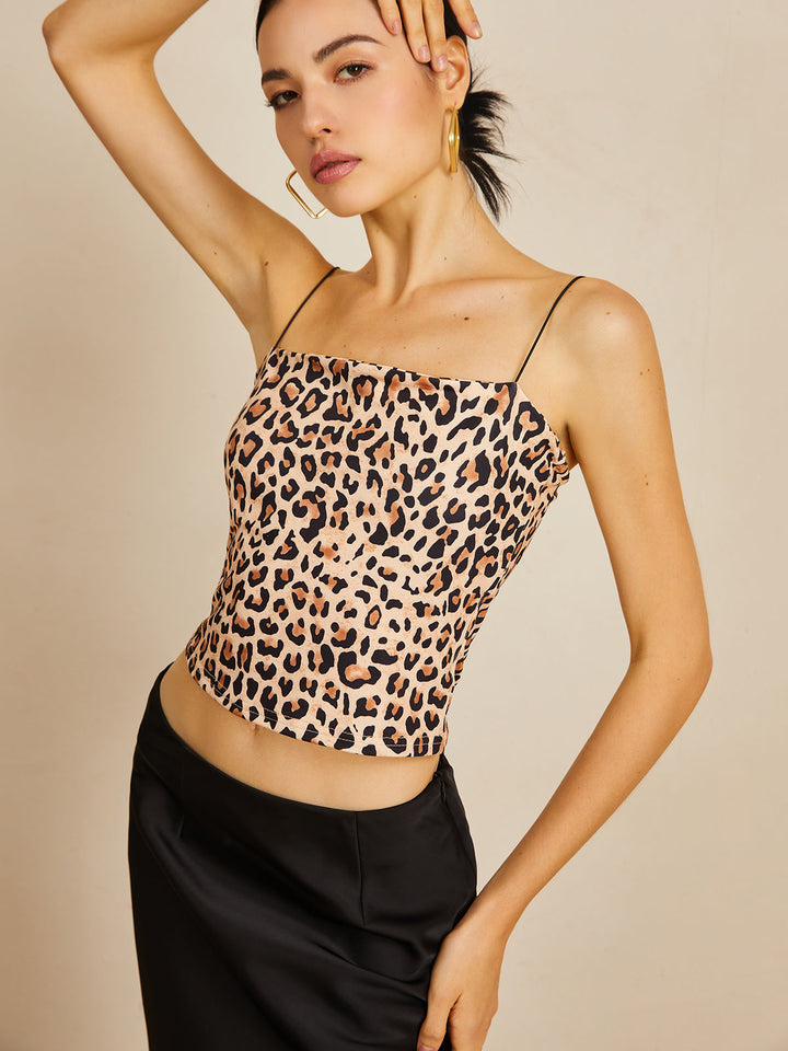 Monteclo - Raelynn Leopard Print Tank Top