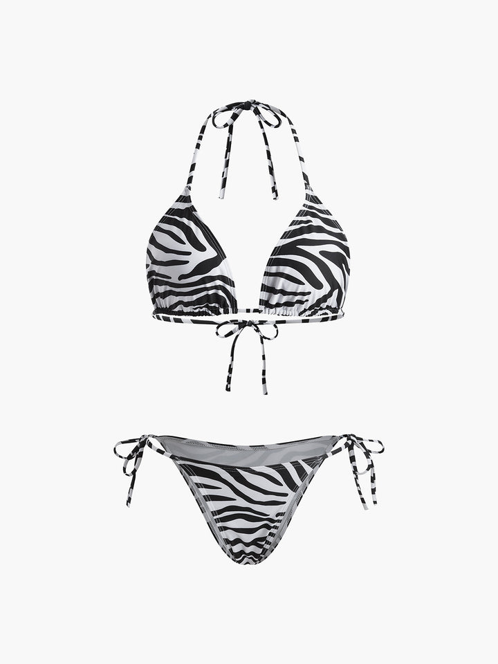 Zebra Stripe Triangle Bikini Set