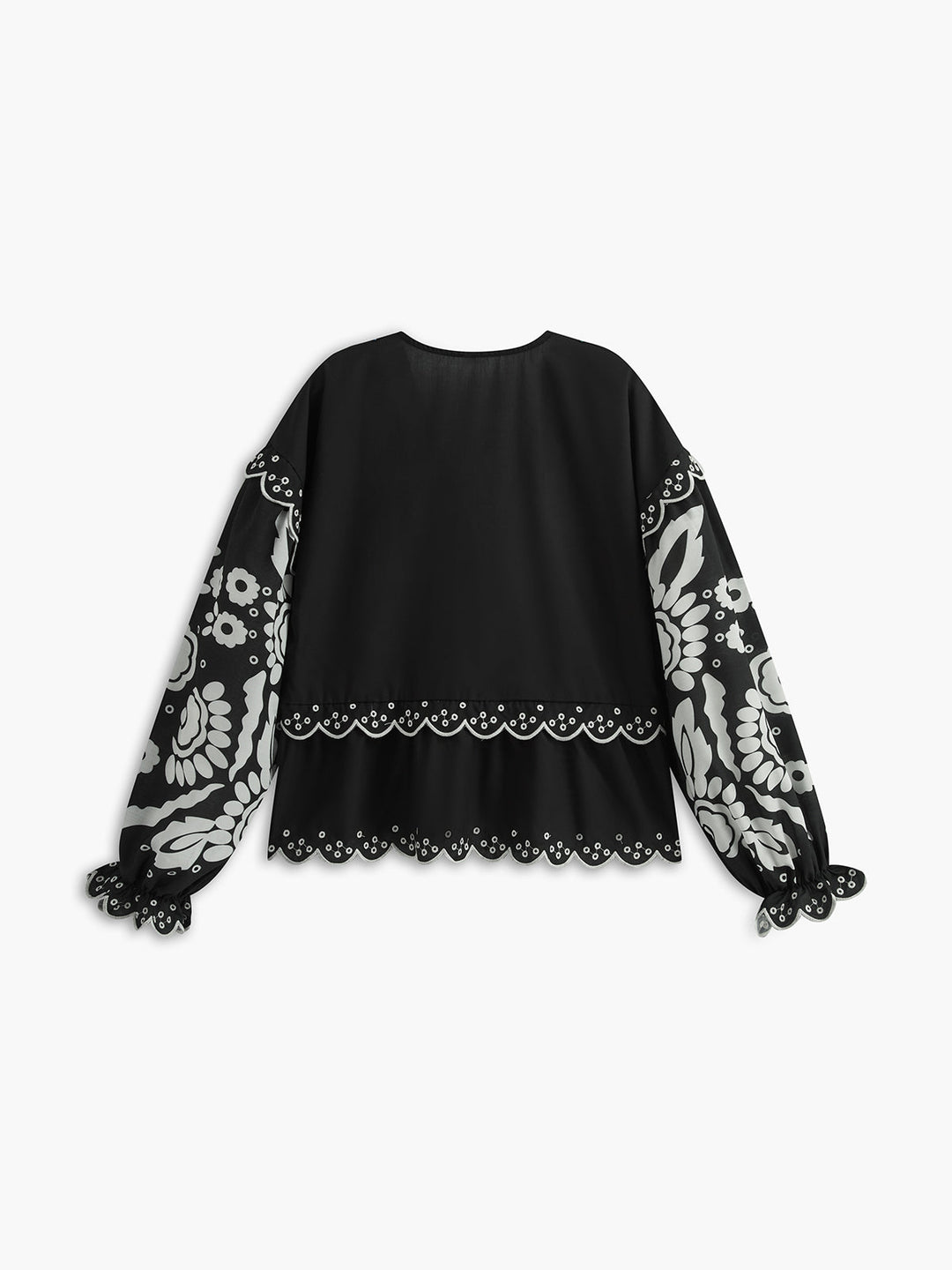 Monteclo - Hallie Ruffle Print Knotted Shirt