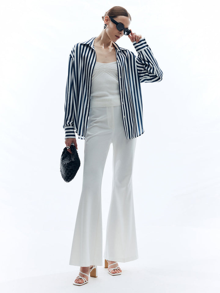 Monteclo - Elise Shift Stripe Turndown Collar Shirt