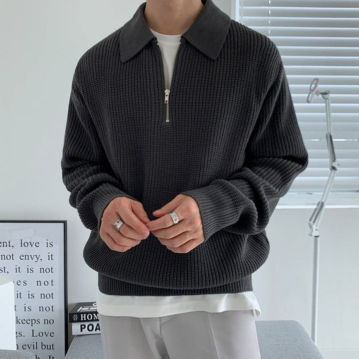 Fransico | Knitted jumper with half-zip collar™