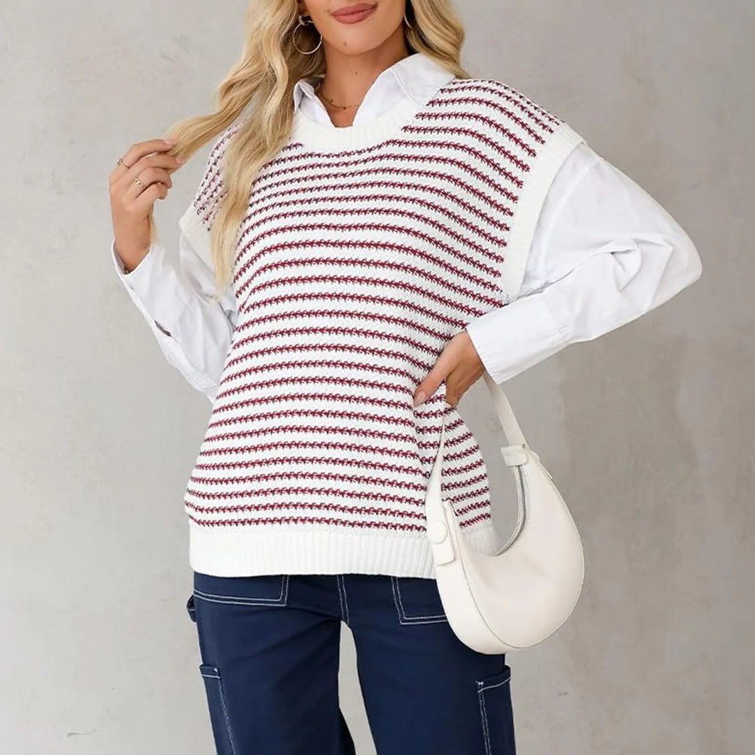 Striped Knit Sweater Vest