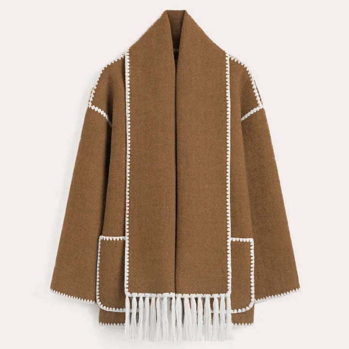 Reina - fringed scarf jacket