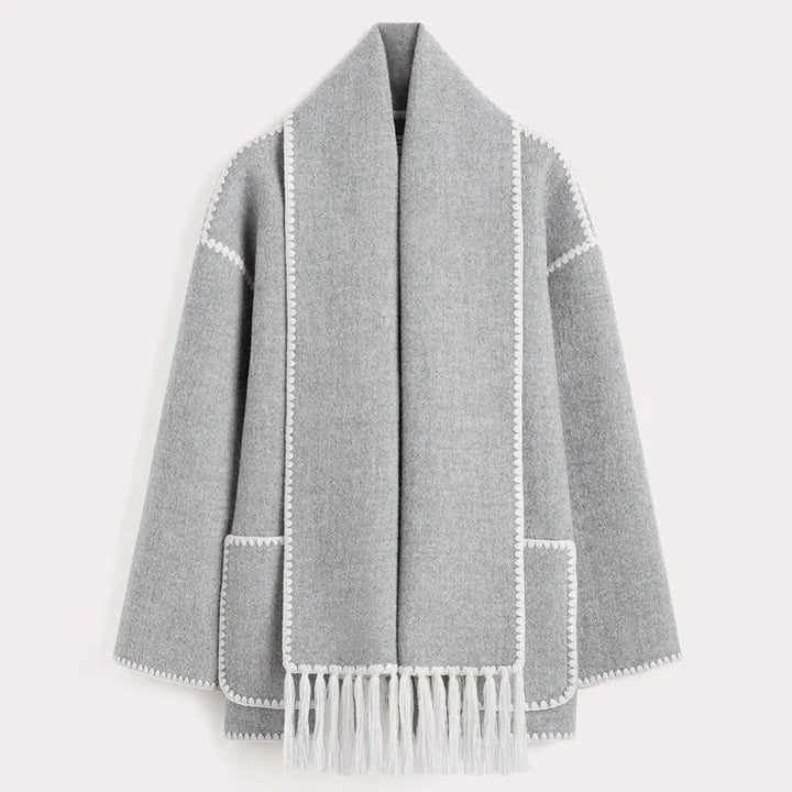 Reina - fringed scarf jacket