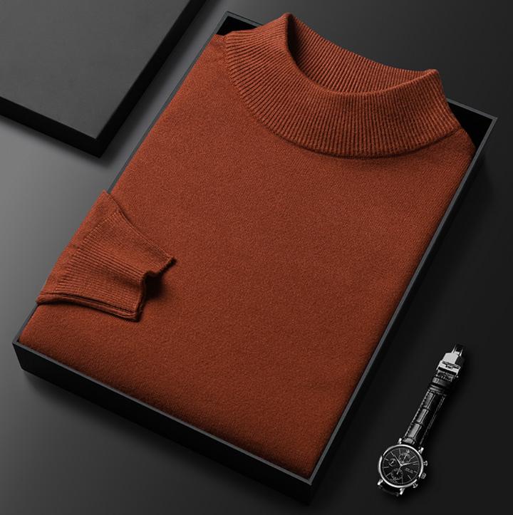 Toby Signature Stitched Turtleneck Sweater