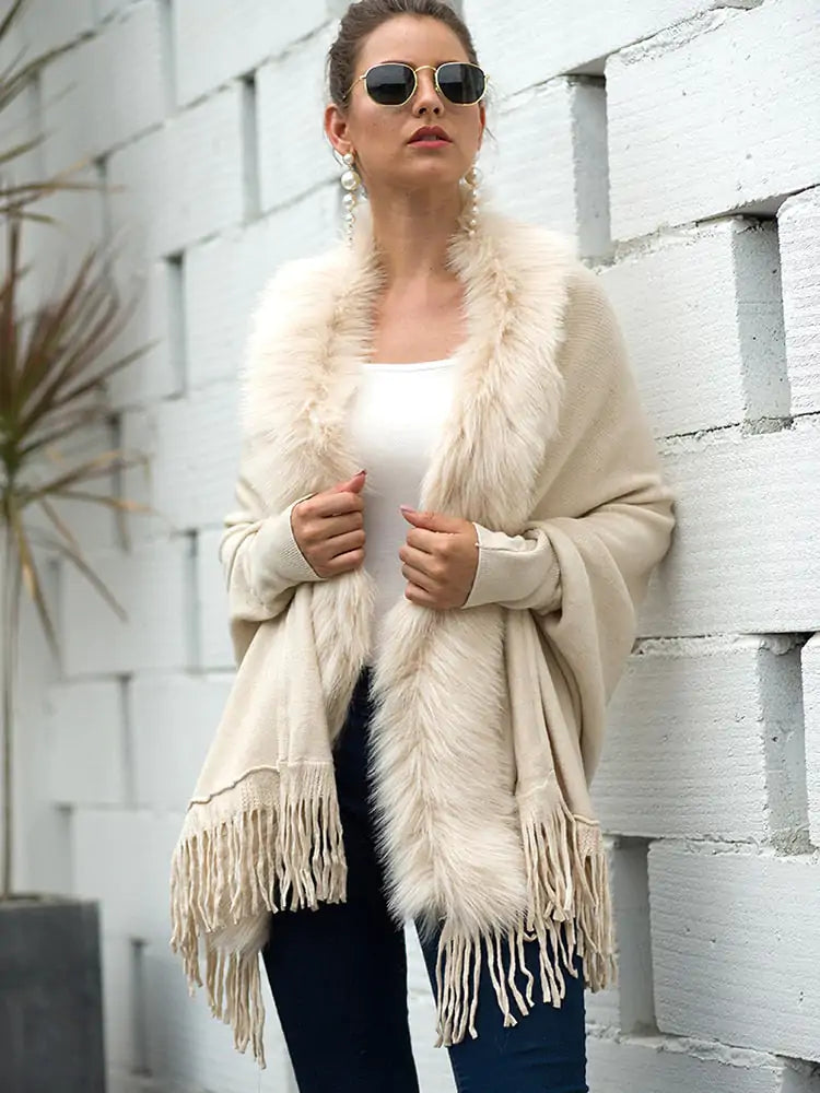 Luxe Faux Fur Trim Cardigan