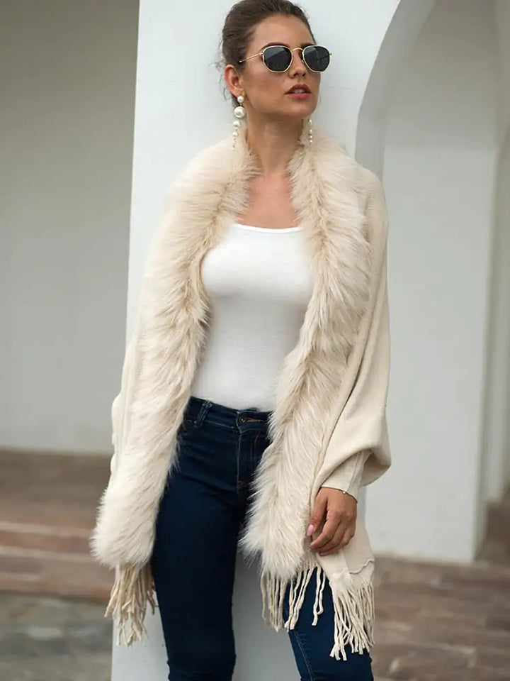 Luxe Faux Fur Trim Cardigan