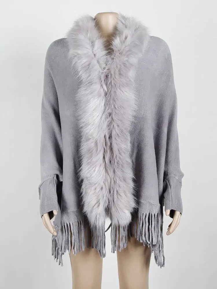 Luxe Faux Fur Trim Cardigan