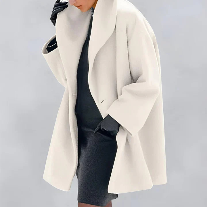 Letecia | Windproof wool coat with shawl collar